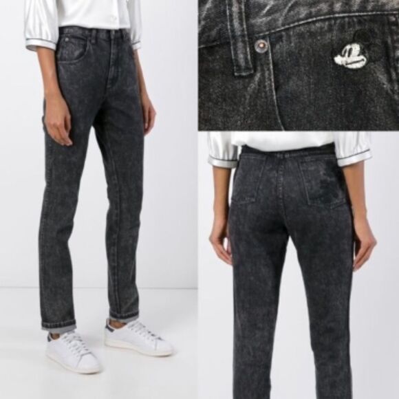Marc Jacobs x Disney Acid Wash Jeans Mickey Mouse high rise no stretch 29 - Picture 1 of 7